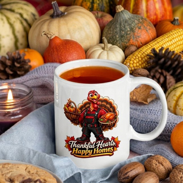 DANKBARE HERZEN, GLÜCKLICHE HEIME KAFFEETASSE (Von Creator hochgeladen)