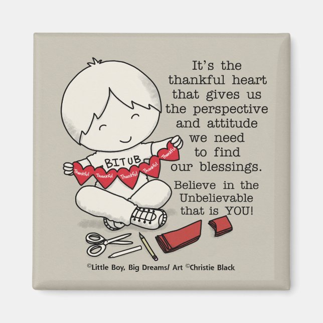 Dankbare Herzen Magnet (Vorne)