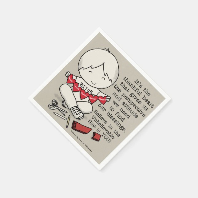 Dankbare Herzen Serviette (Ecke)