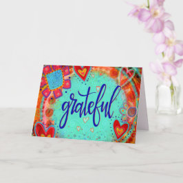 Dankbare Hübsche Inspirationsherzen Blumenspass Karte