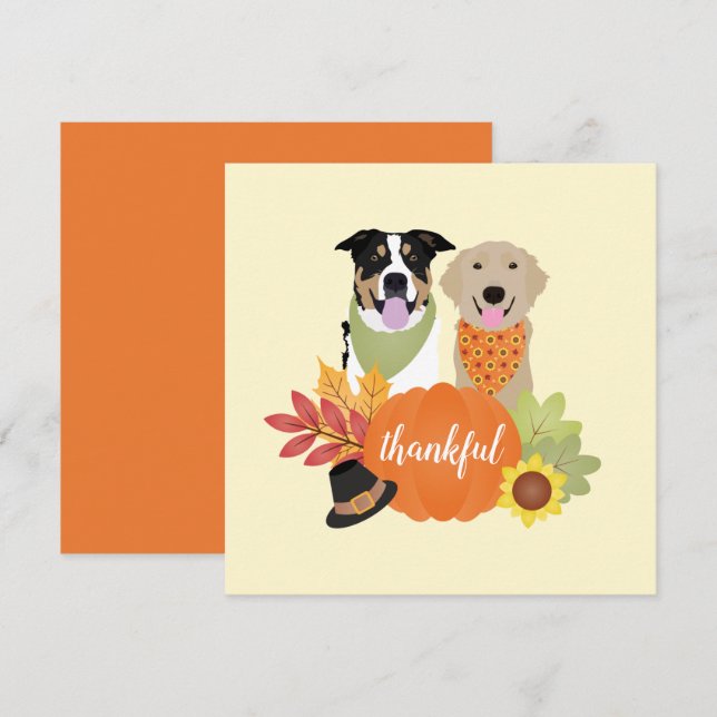 Dankbare Hunde Erntedank Harvest Pumpkins (Vorne/Hinten)