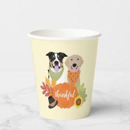 Dankbare Hunde Erntedank Harvest Pumpkins Pappbecher