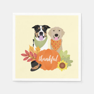 Dankbare Hunde Erntedank Harvest Pumpkins Serviette