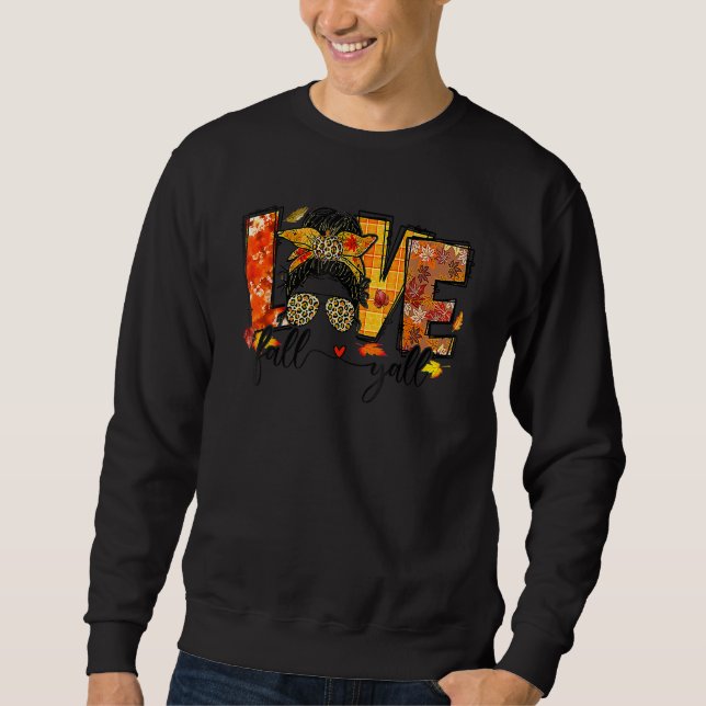 Dankbare Liebe Herbst Euch Retro Herbst Unordentli Sweatshirt (Vorderseite)
