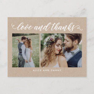 Dankbare Liebe Vielen Dank an Postcard Kraft Postkarte