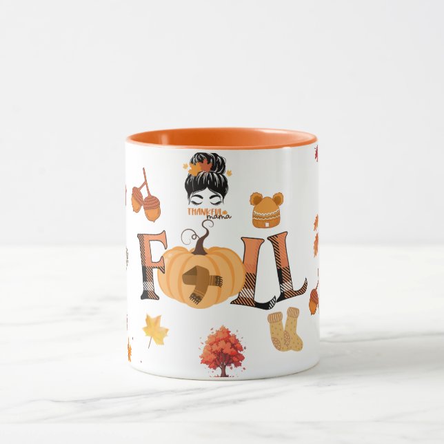 Dankbare Mama Herbst Tasse – Gemütlicher Herbst Kü (Zentrum)