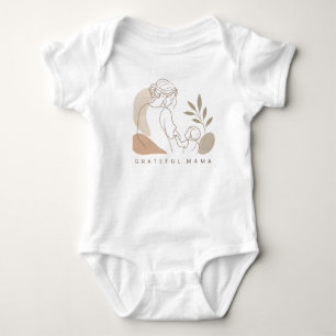 Dankbare Mama Minimalist Boho Mutter und Baby Lini Strampler