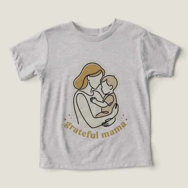 Dankbare Mama Minimalistische Linienkunst Mutter u (Design Vorderseite)
