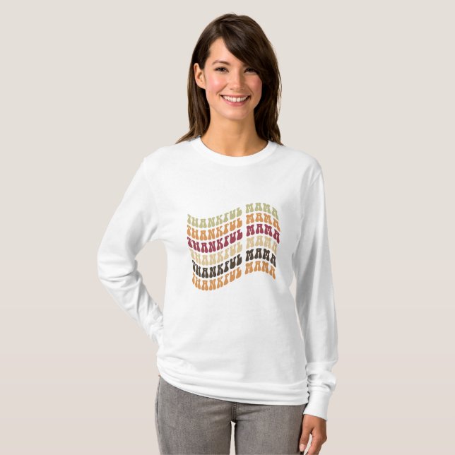 Dankbare Mama Typografie T-Shirt (Vorne ganz)