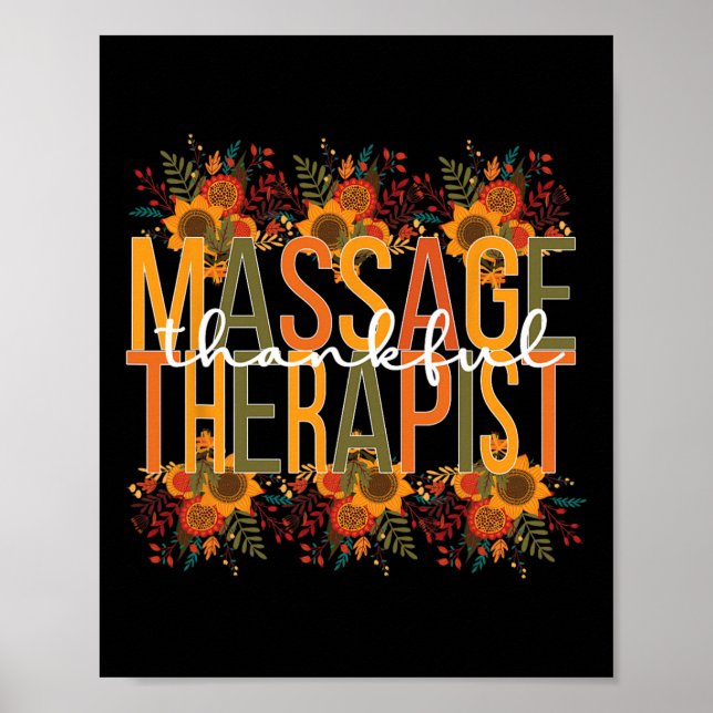 Dankbare Massage Therapist Erntedank Massage Th Poster (Vorne)