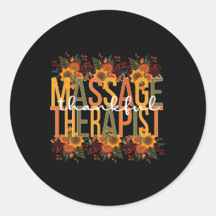 Dankbare Massage Therapist Erntedank Massage Th Runder Aufkleber