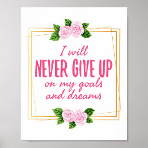 Dankbare Motivation Worte für Leben und Erfolg Poster