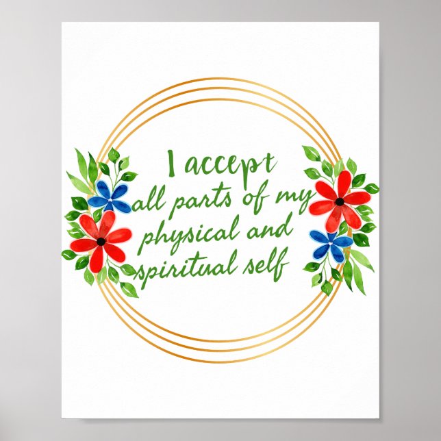 Dankbare Motivationsworte für das Leben Poster (Vorne)