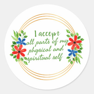 Dankbare Motivationsworte für das Leben Runder Aufkleber