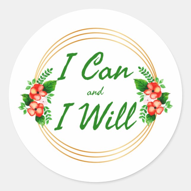 Dankbare Motivationsworte für die Arbeit Runder Aufkleber (Vorderseite)