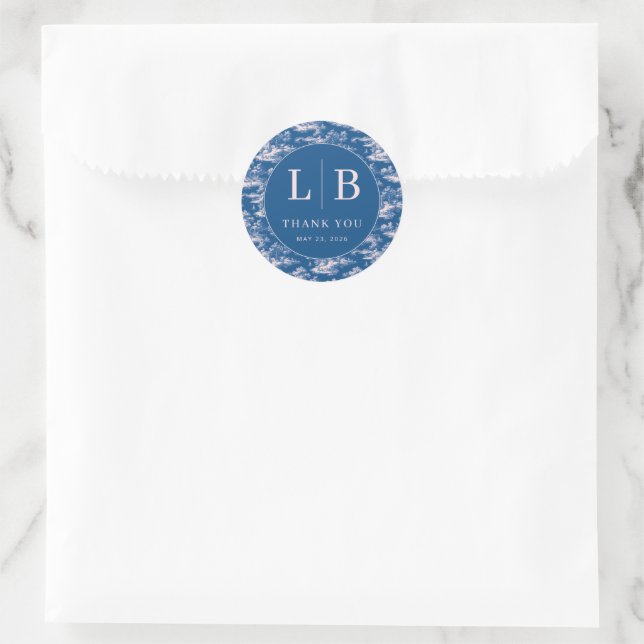 Dankbare Navy-Gravur Landschaft Runder Aufkleber (Tasche)
