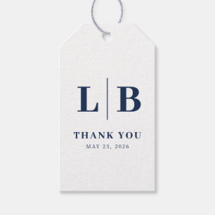 Dankbare Navyblaue Serif-Hochzeitsgunsttag Geschenkanhänger