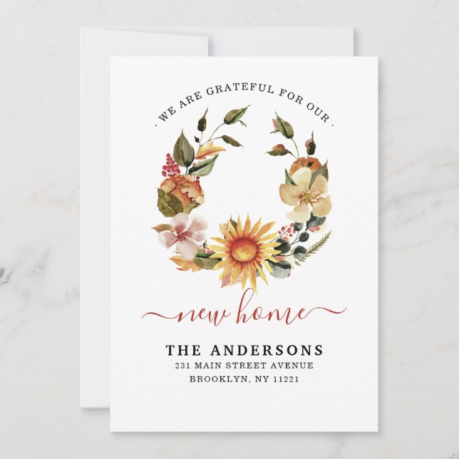 Dankbare neue Zuhause, die wir beim Herbstfallen v Ankündigung (Vorderseite)