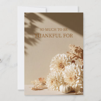 Dankbare neutrale Dahlie Thanksgiving-Karte Feiertagskarte