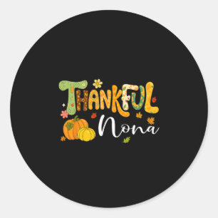 Dankbare Nona Kürbis Thanksgiving Familien-Matchin Runder Aufkleber