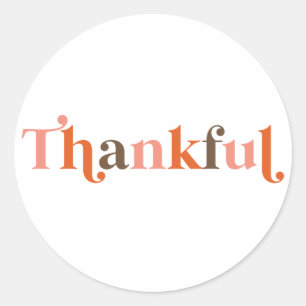 Dankbare Retro-Schriftart Thanksgiving Runder Aufkleber