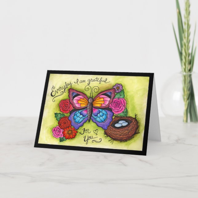 Dankbare Schmetterlingskarte Karte (Vorderseite)