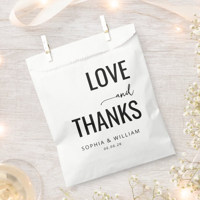 Dankbare schwarze Typografie Geschenktütchen (Ausgeschnitten)