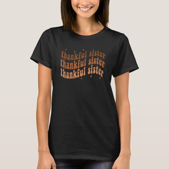 Dankbare Schwester Cheetah Herz Schwester Leben Fa T-Shirt (Vorderseite)