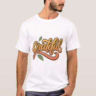 Dankbare Script-Blätter T-Shirt