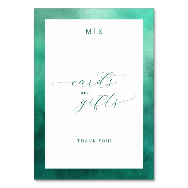 Dankbare Teal-Minimalist-Karten-und-Geschenke-Tafe Tischnummer (Vorderseite)