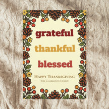 Dankbare Thanksgiving-Grüße Retro-Design