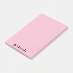 dankbare Typografie pastellrosa Post-it-Noten Post-it Klebezettel