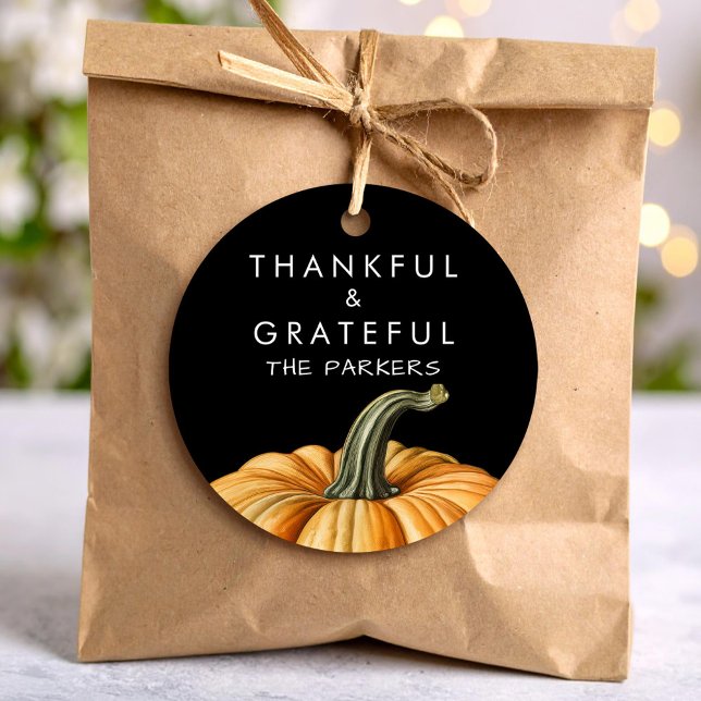 Dankbare und dankbare Karte mit Kürbis Geschenkanhänger (Von Creator hochgeladen)
