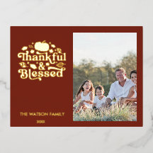 Dankbare und gesegnete Erntedank-Fotokarte