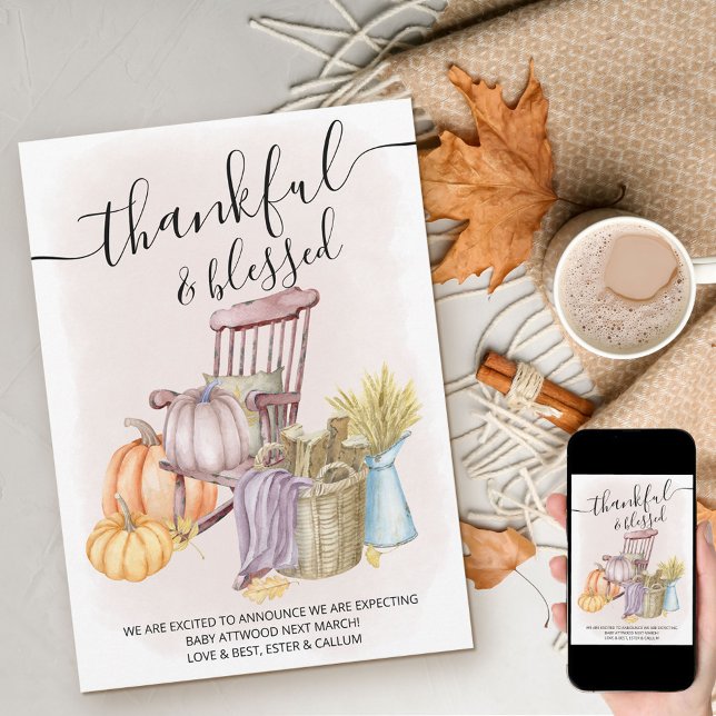 Dankbare und gesegnete Land Pumpkin-Schwangerschaf Ankündigung (Von Creator hochgeladen)