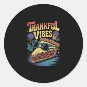 Dankbare Vibes Coole Pecan Pie Sungles Thanksgivin Runder Aufkleber
