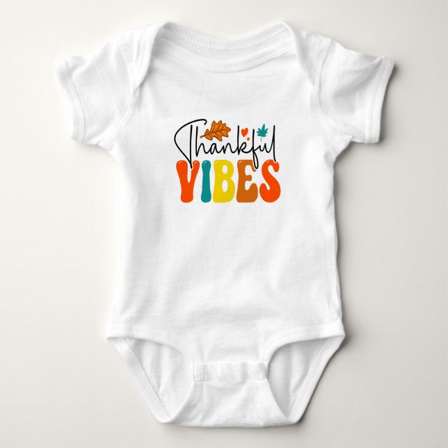 Dankbare Vibes Herbst Herbst Erntedank Baby Strampler (Vorderseite)