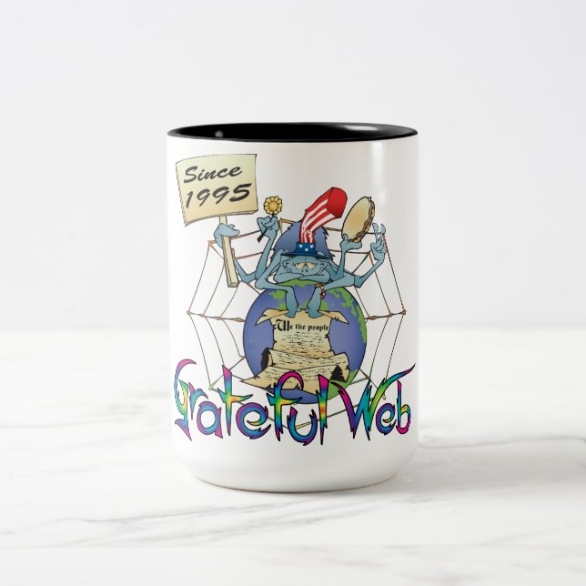 Dankbare Web-Kaffee-Tasse 2 Zweifarbige Tasse (Mittel)