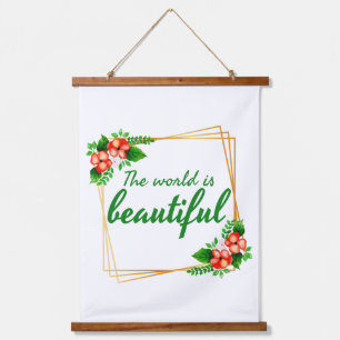 dankbare Worte für Menschen, die Träume haben Wandteppich Mit Holzrahmen