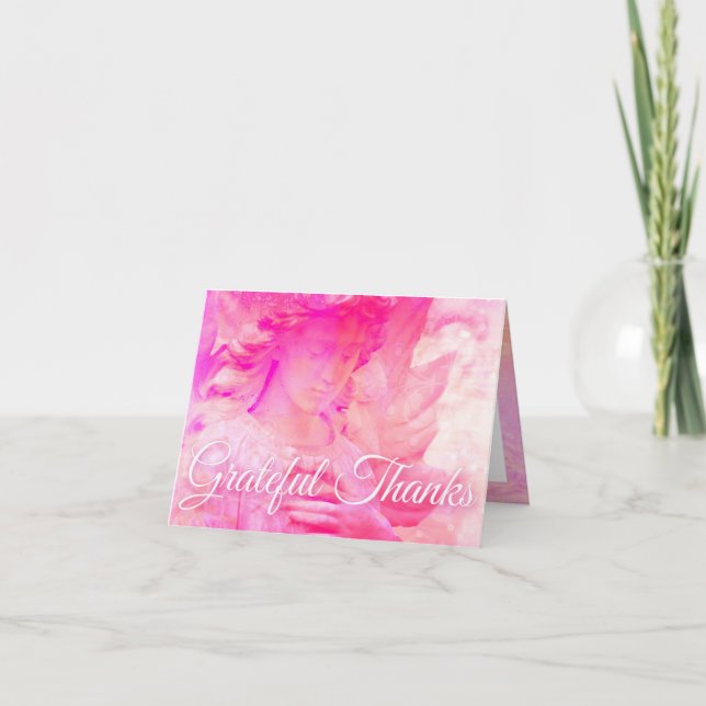 Dankbarer Dank-Engel notecard w/colorful Innenraum Dankeskarte (Vorderseite)