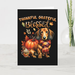 Dankbarer dankbarer gesegneter Dachshund-Hund Herb Karte