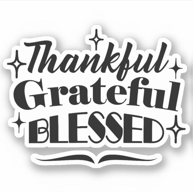 Dankbarer, dankbarer, gesegneter, funkelnder Ernte Aufkleber (Vorderseite)