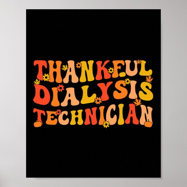 Dankbarer Dialysetechniker Erntedank Dialyse Poster (Vorne)