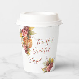 Dankbarer Erntedank Autumn Orange Pumpkin Pappbecher