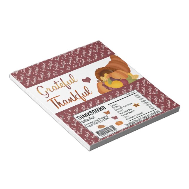 Dankbarer Erntedank Candy Bar Wrapper Favoriten Notizblock (angewinkelt)