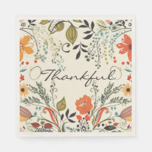 Dankbarer Fall Floral Napkin