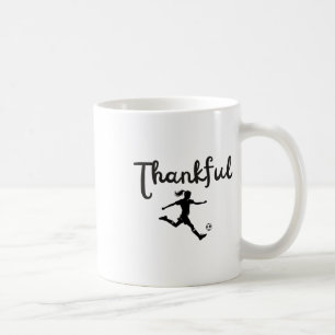 Dankbarer Fußballspieler Mädchen Thanksgiving Foot Kaffeetasse