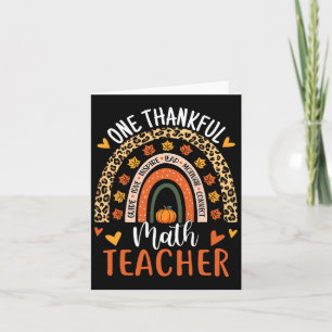 Dankbarer Mathe Teacher Fun Erntedank Rainbow Tee Karte