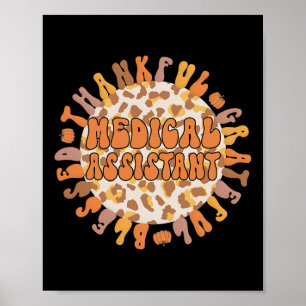 Dankbarer medizinischer Assistent Erntedank Med As Poster