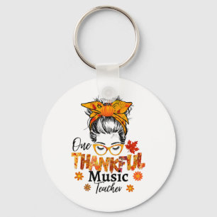 Dankbarer Musiklehrer Herbst Thanksgiving Unordent Schlüsselanhänger